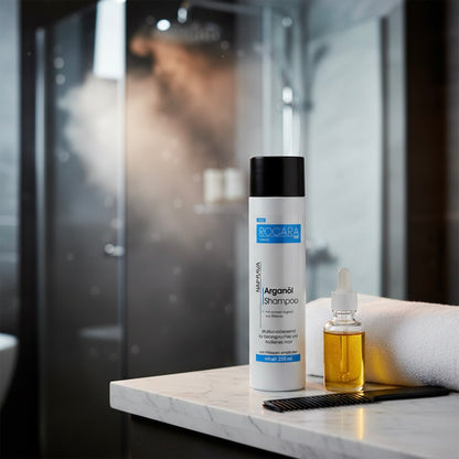 Rocara Hair - Naprava Argan Haarpflegeset 3 Produkte – Shampoo 250 ml, Conditioner 250 ml &amp; Conditioner Spray 100 ml 